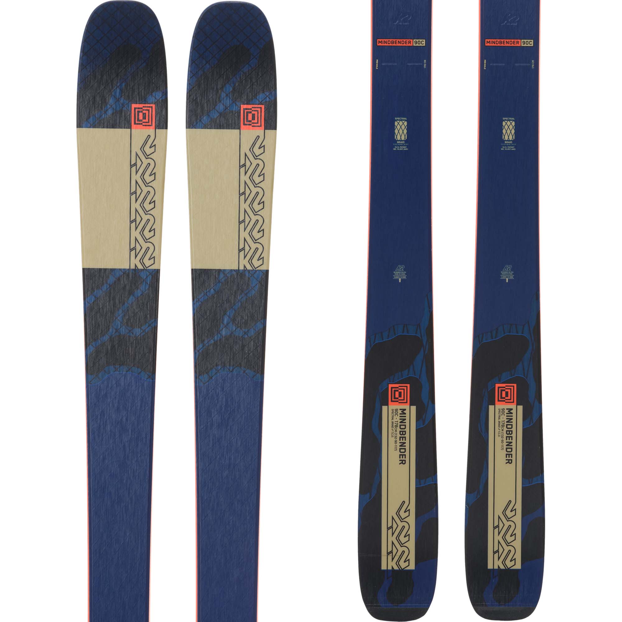 Photos - Ski K2 Mindbender 90C , 160cm Blue/Black, Ski Only,  10H0104.101  2024