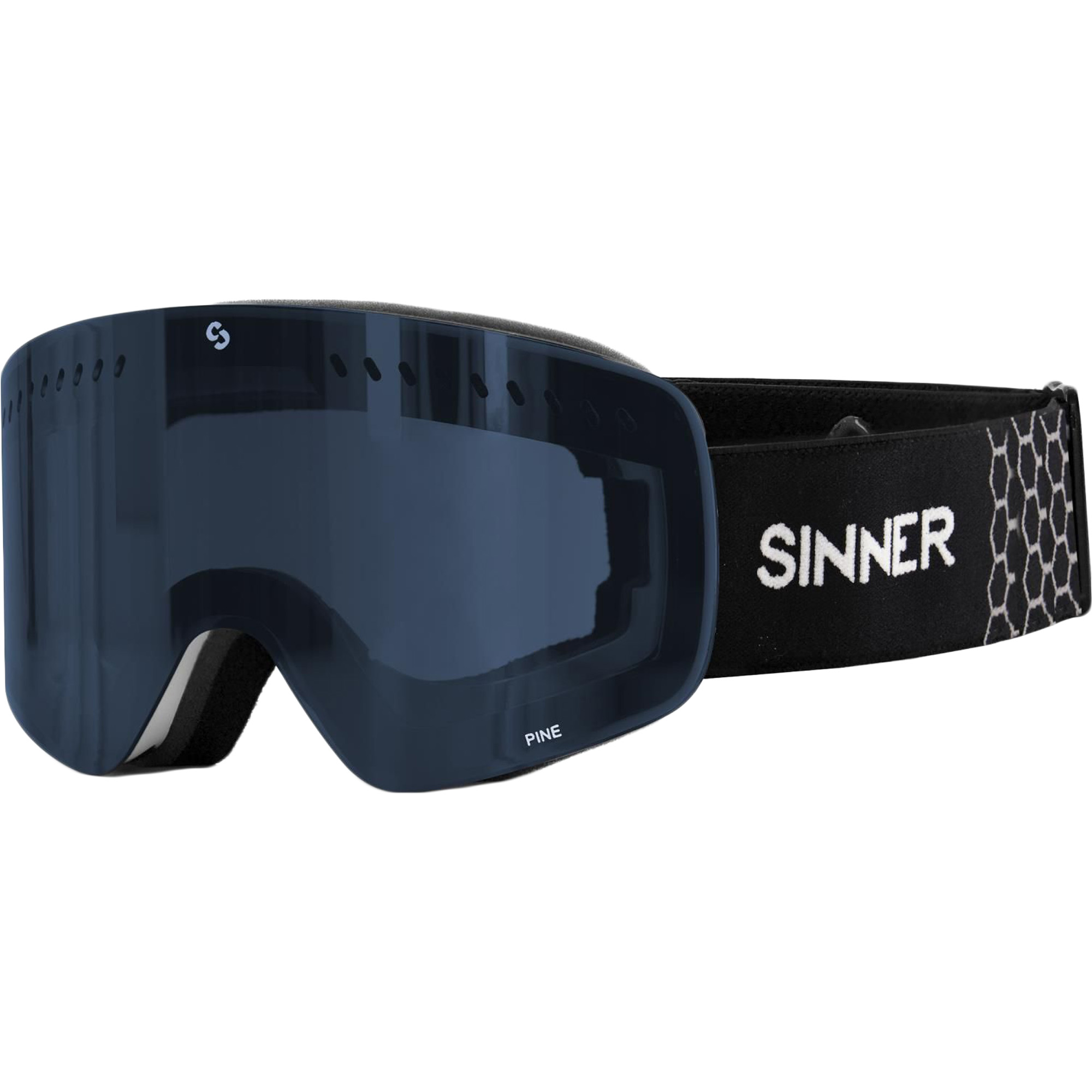 Photos - Ski Goggles Sinner Men's Pine Ski/Snowboard Goggles, L Matte Black/Blue Mirror SIGO-18 