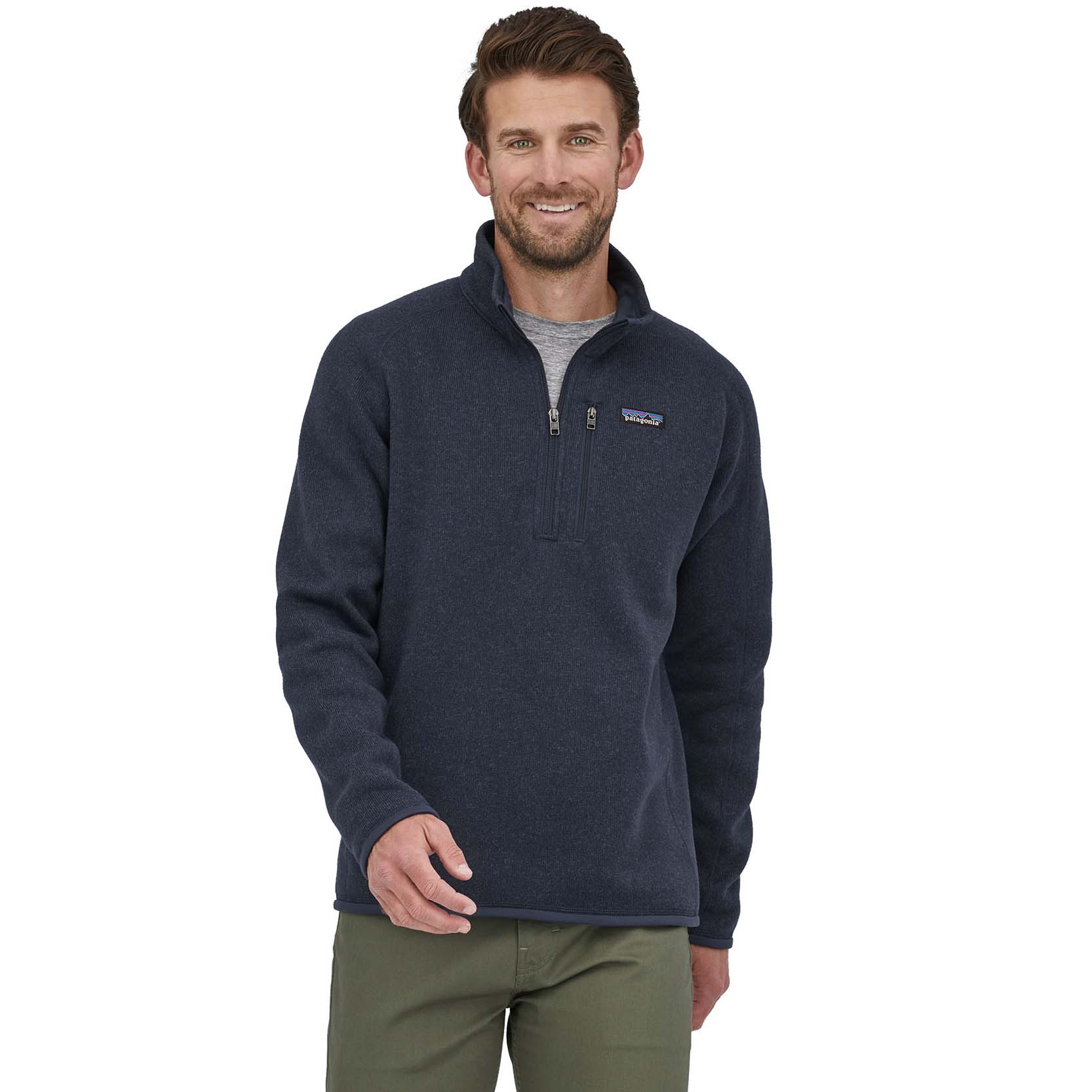 Patagonia Better Sweater 1/4 Zip Pullover Fleece Jacket, L New Navy