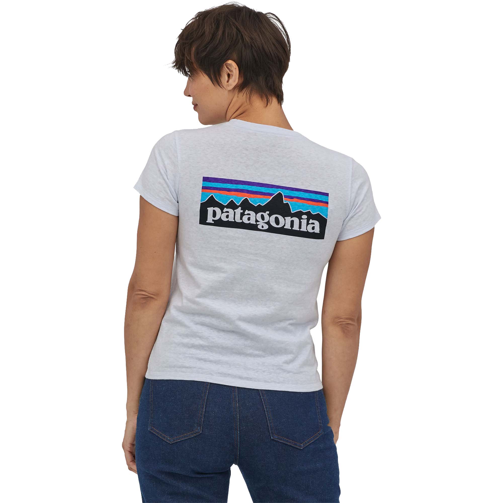 Photos - Trekking Clothes Patagonia P-6 Logo Responsibili-Tee Women's T-Shirt UK 10 White 37567-WHI 