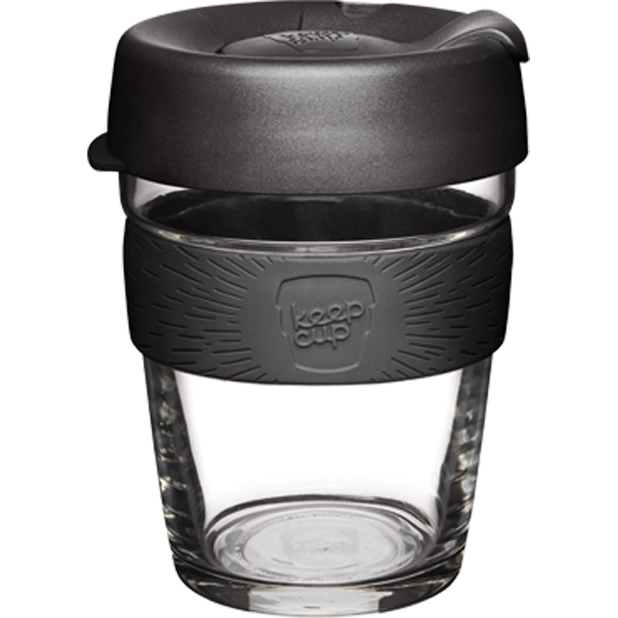 Photos - Water Bottle KeepCup Brew Glass Reusable Travel Coffee Cup, 340ml 12oz Black MCMB12 BBL 