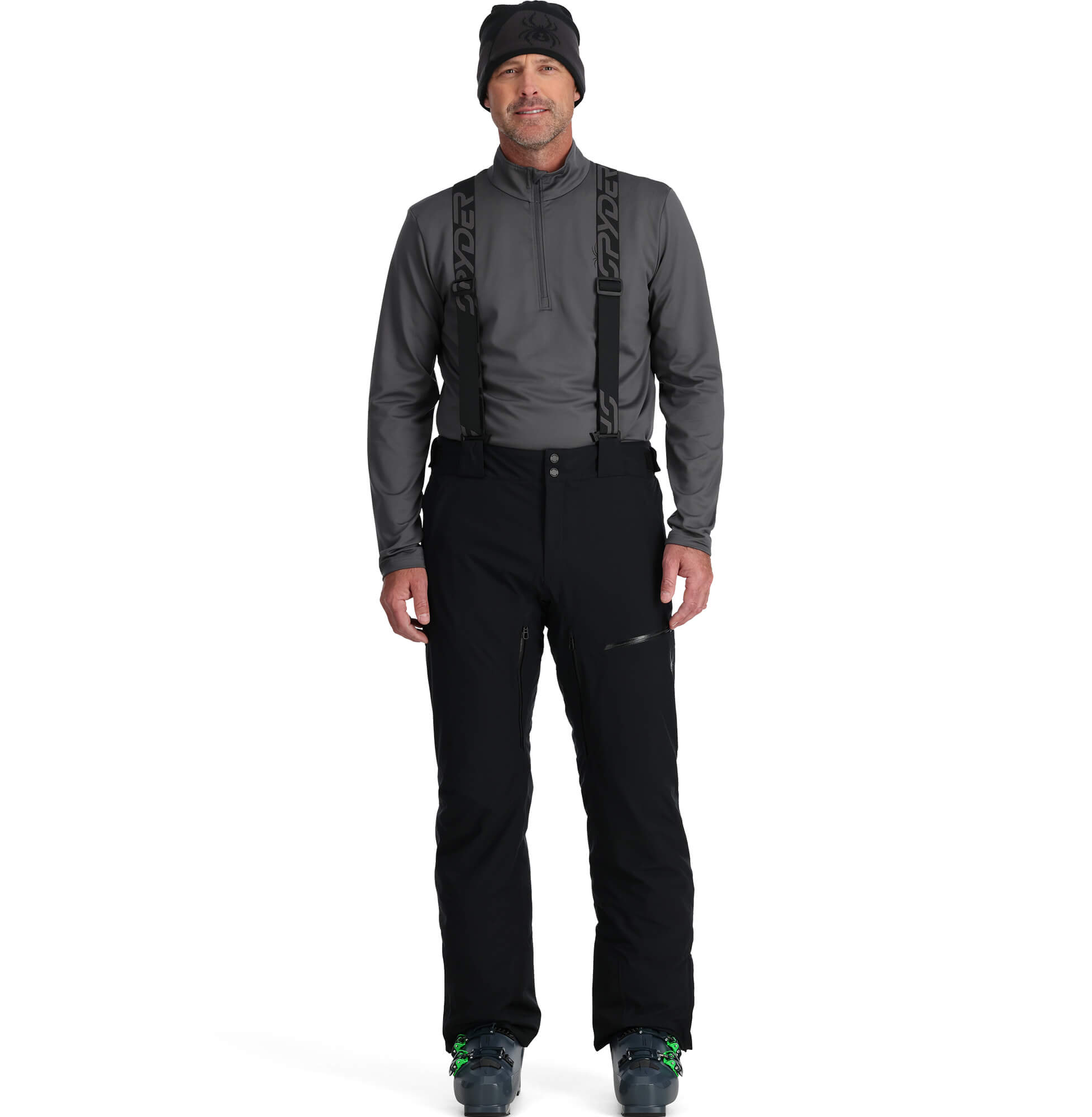 Photos - Ski Wear Spyder Men's Dare Lengths Ski/Snowboard Pants, Large/Reg Black 38SA125316 