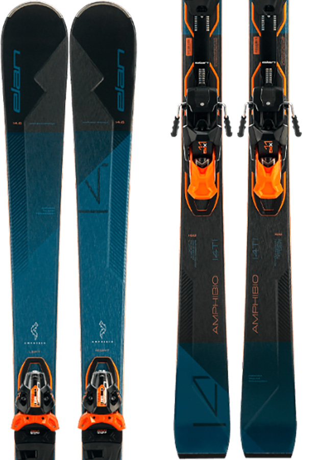 Photos - Ski Elan AMPHIBIO 14 Ti Fusion X , 160 cm Blue/Orange  ABJHGY21160  2023
