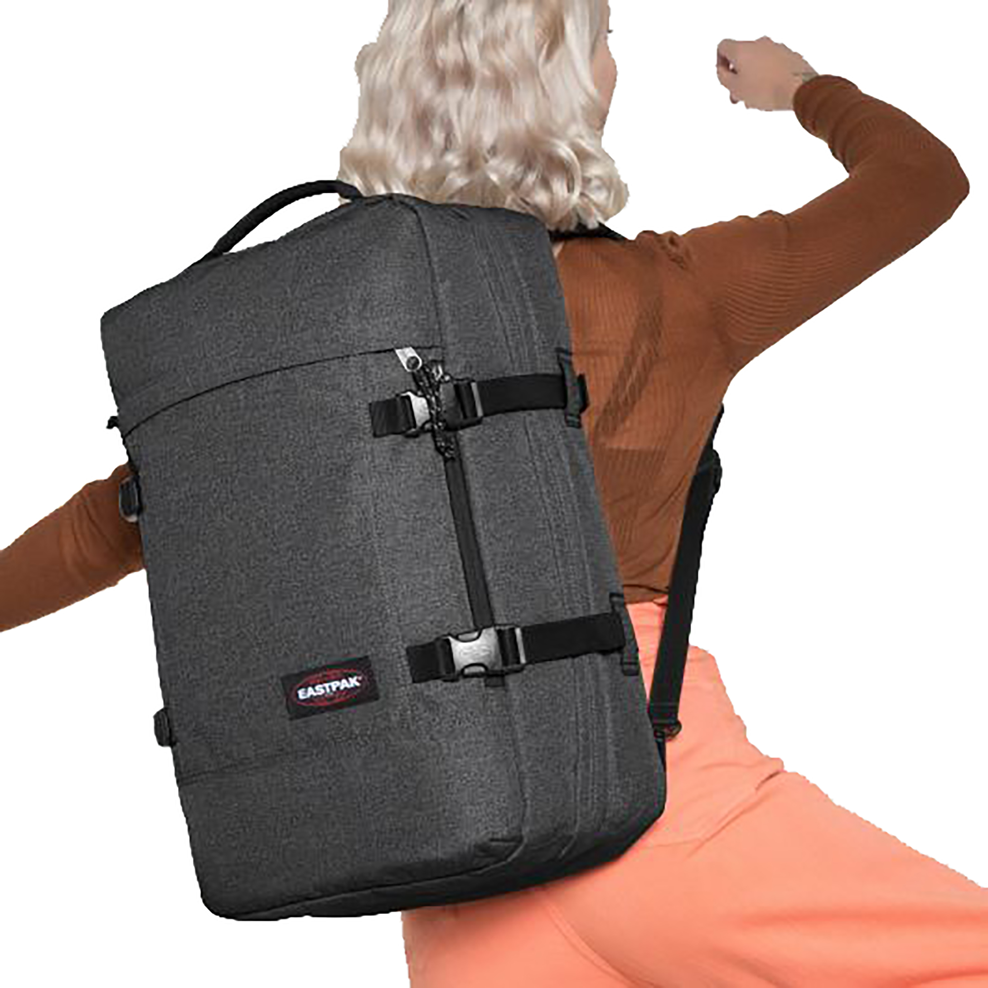 Photos - Backpack EASTPAK Travelpack 42 2-in-1 Duffel/ 42L Black Denim EK0A5BBR77H1 