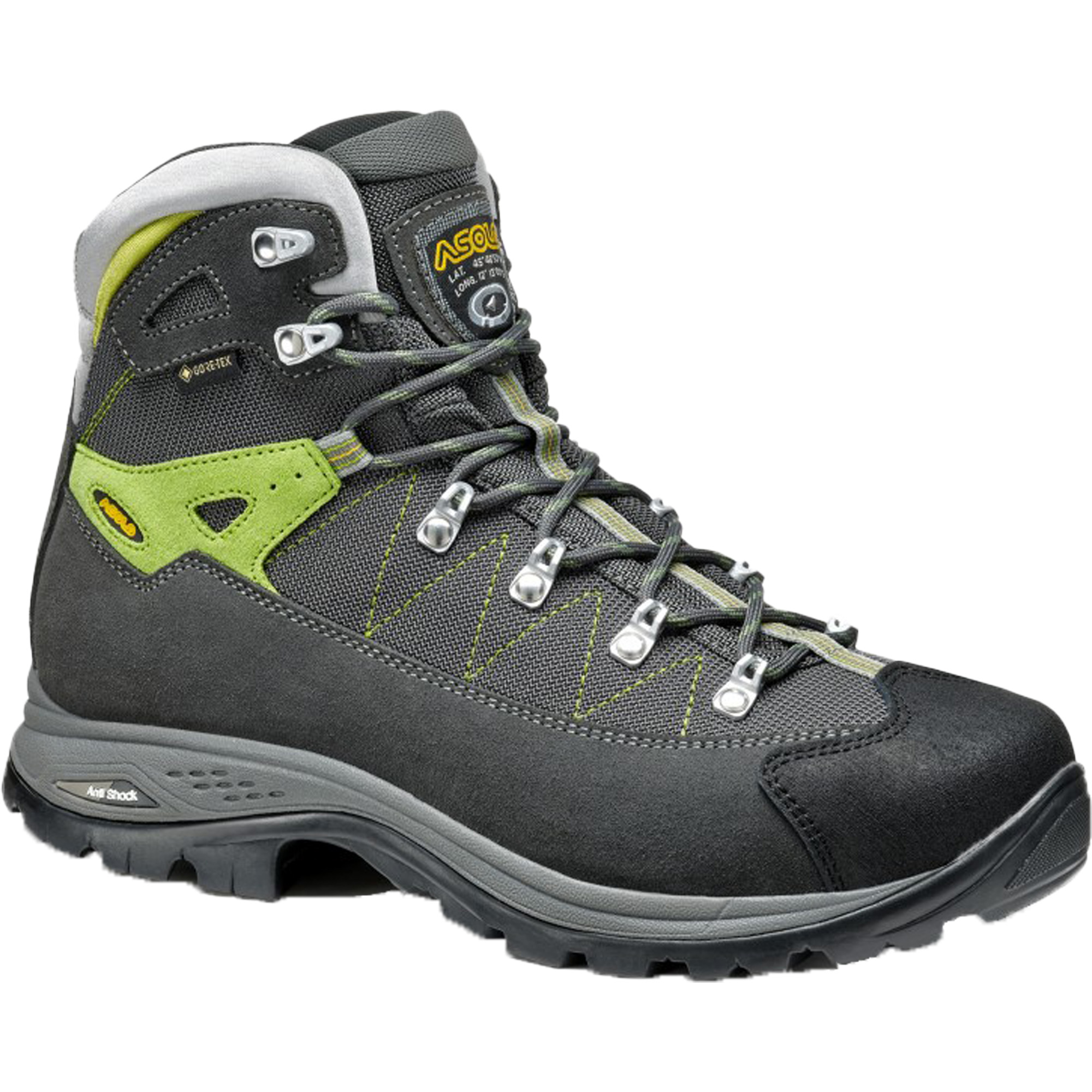 Asolo Finder GV Gore-Tex Hiking Boots, UK 8 Graphite/Green Lime