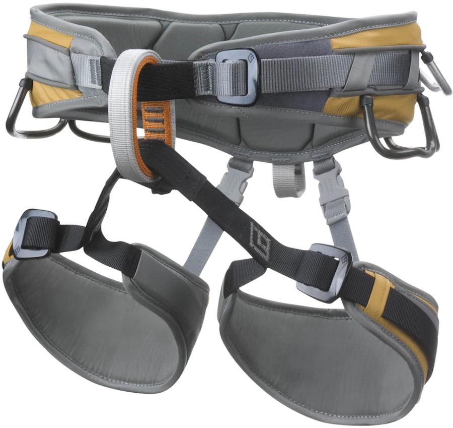Black Diamond Big Gun Rock Climbing Harness, Medium Tequila Gold