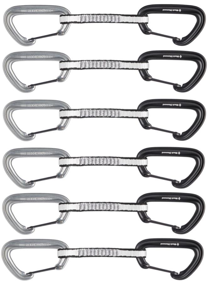 Black Diamond LiteWire Quickpack Rock Climbing Quickdraw Set, 6x12cm