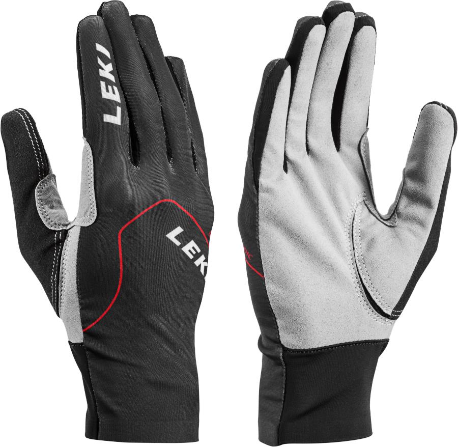 Leki Nordic Skin Walking & Trekking Pole Gloves, Large Black/Red