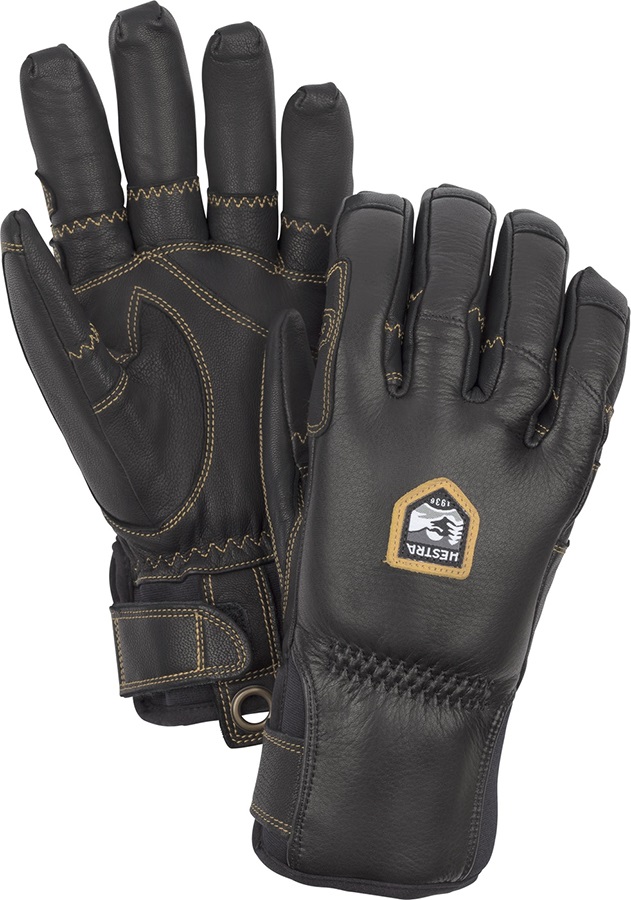 Hestra Ergo Grip Incline Leather Ski/Snowboard Gloves, M Black