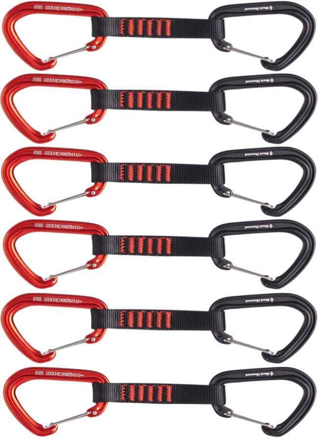 Black Diamond HotWire Quickpack Rock Climbing Quickdraw Set, 6x12cm