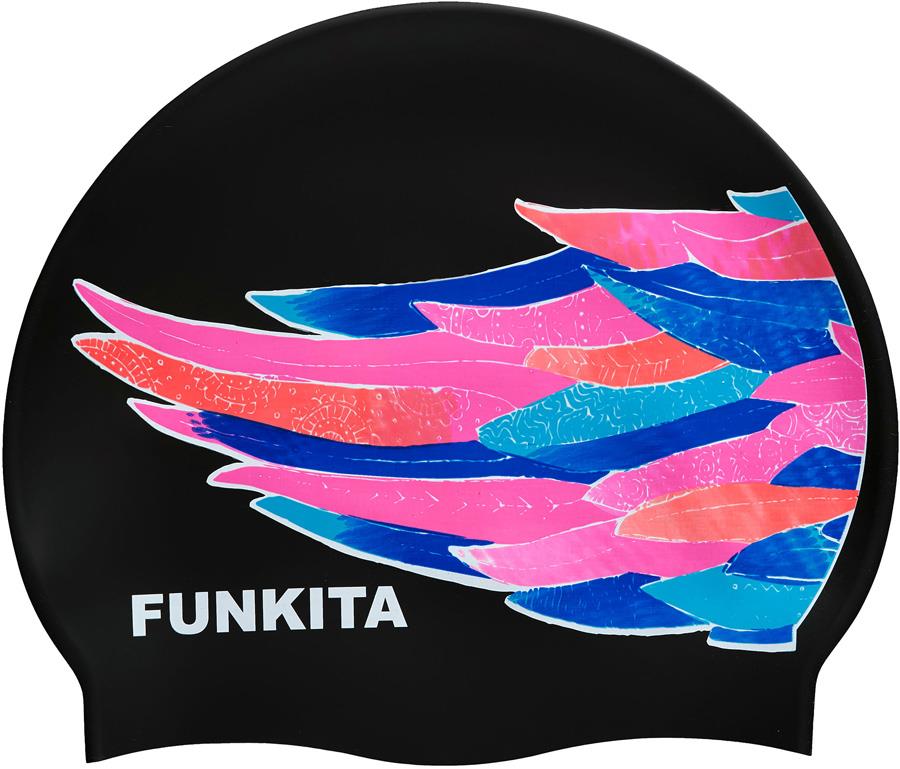 Funkita Silicone Swimming Cap Women's Graphic Swim Hat, Icarus Ink