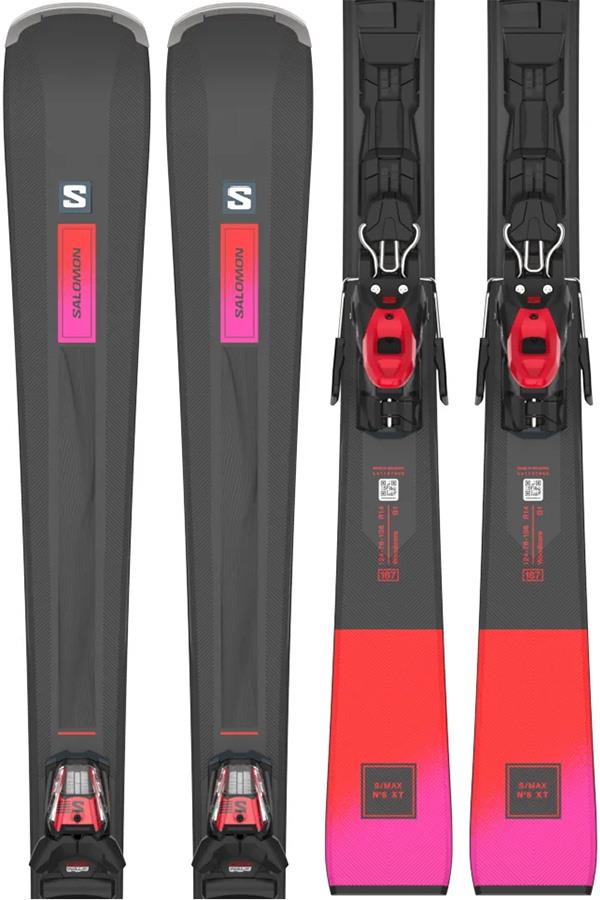 Salomon S/Max N°6 Xt M10 Gw L80 Women's Ski Set, 160 Cm Black/Red
