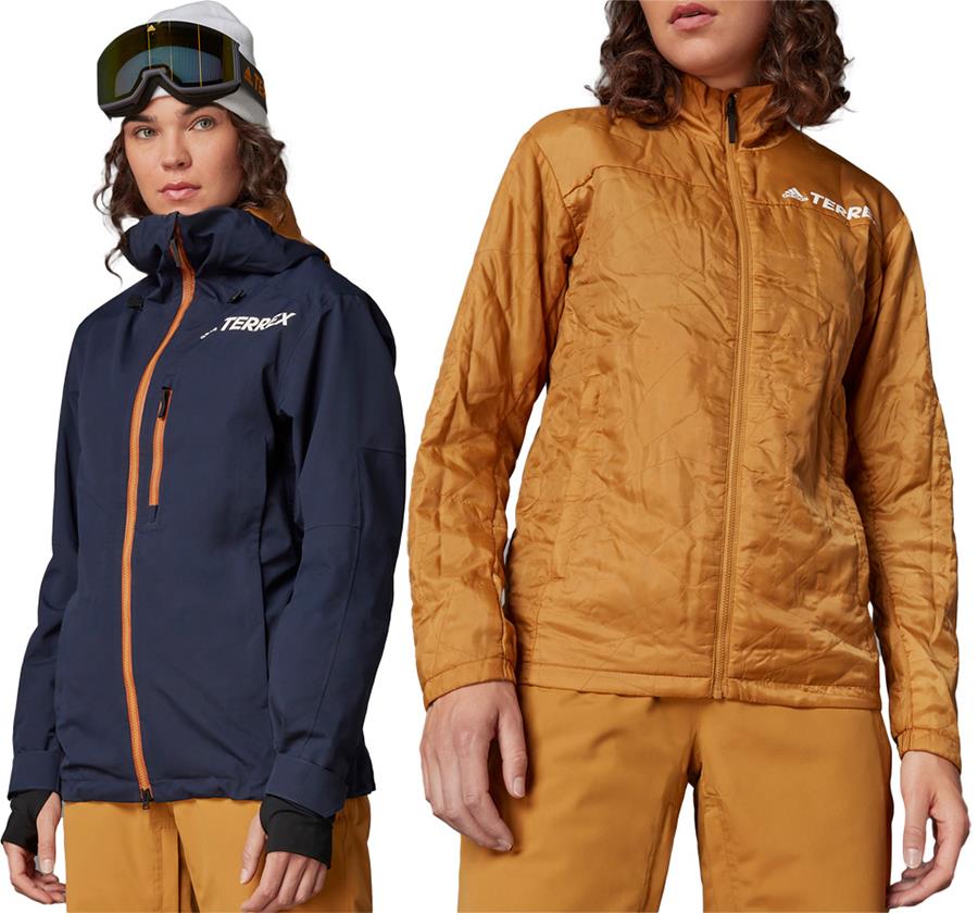 Adidas Terrex Resort 3 In 1 Women's Snowboard/Ski Jacket UK 12-14 Ink