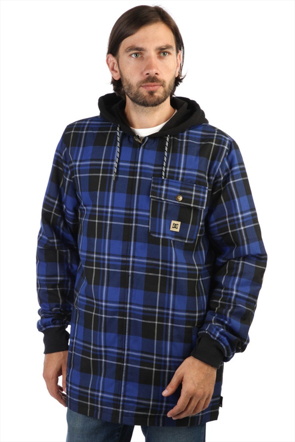 DC Backwoods Ski/Snowboard Tech Zip Hoodie, S Surf The Web Plaid