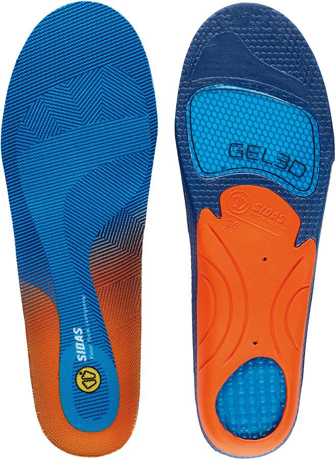 Sidas Cushioning Gel 3D Boot/Shoe Insoles, L Blue/Orange