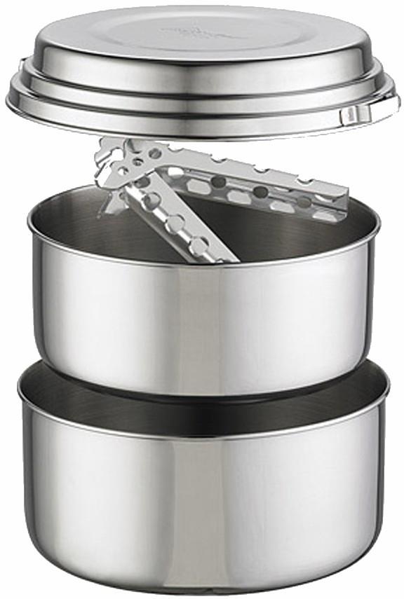 MSR Alpine 2Pot Set Stainless Camping Cookware, 2l Silver