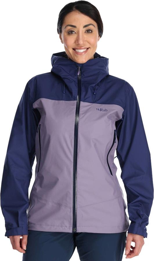 Rab Arco Eco Women's Waterproof Jacket Uk 10 Patriot Blue/Purple Sage