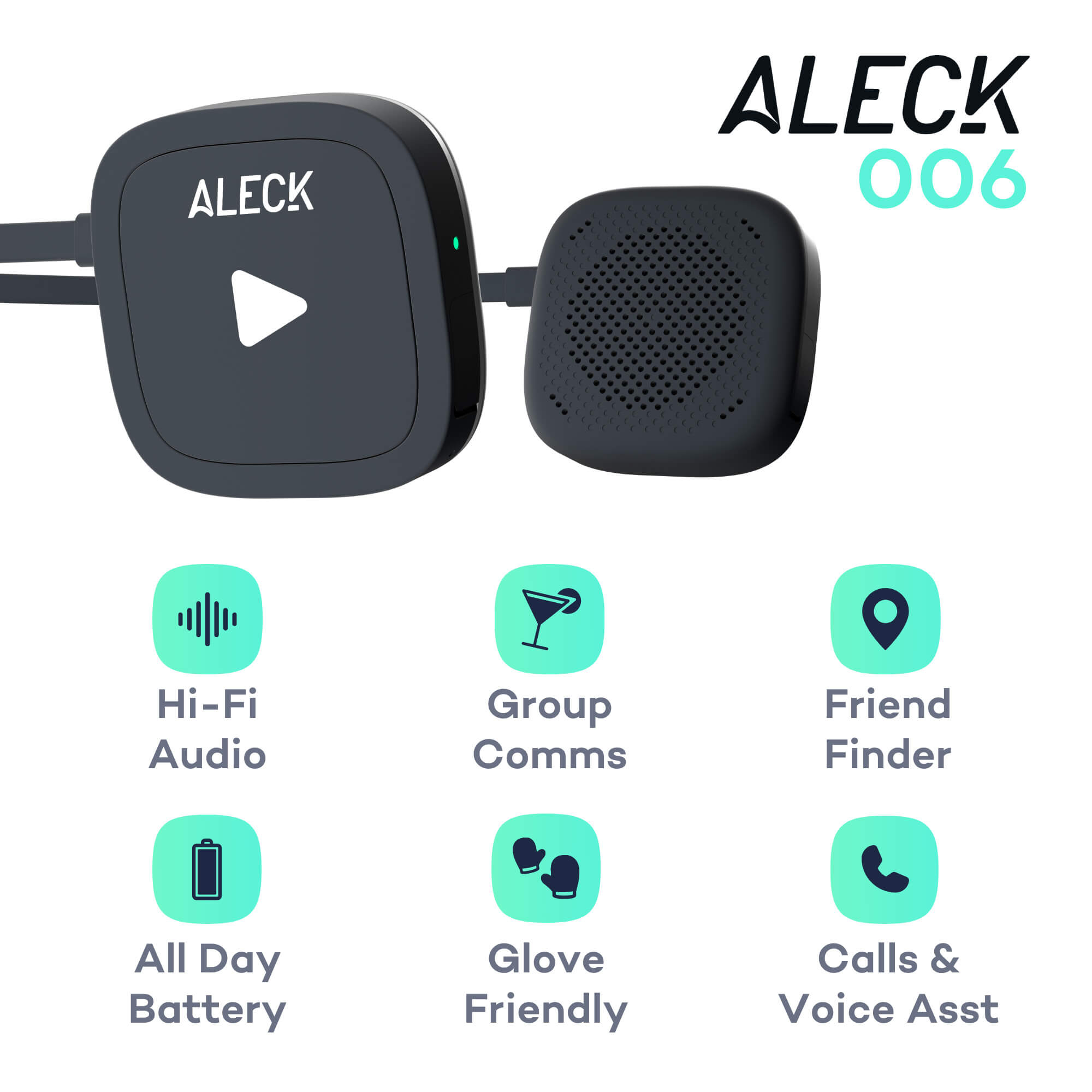 Aleck 006 Wireless  Helmet Audio & Communication Kit