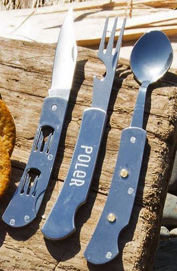 Poler 3-in1 Hobo Knife Penknife & Folding Cutlery Set 