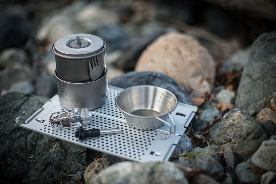 Snow Peak Titanium Mini Solo Combo 2.0 Ultralight Camping Cookware