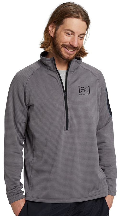 Burton ak Helium Grid Technical Half Zip Fleece Top