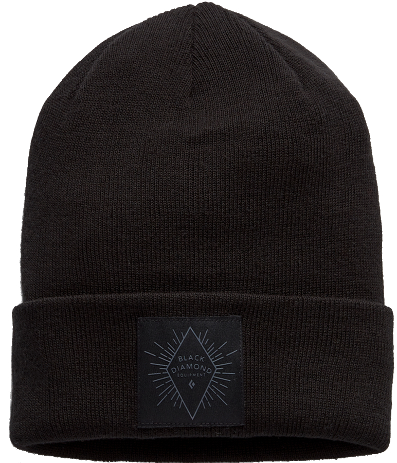 Black Diamond Badge Cuffed Knit Beanie Hat