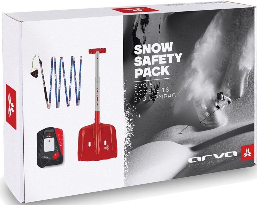 Arva Snow Safety Evo5 + Access TS + Light Probe Transceiver Beacon Safety Pack
