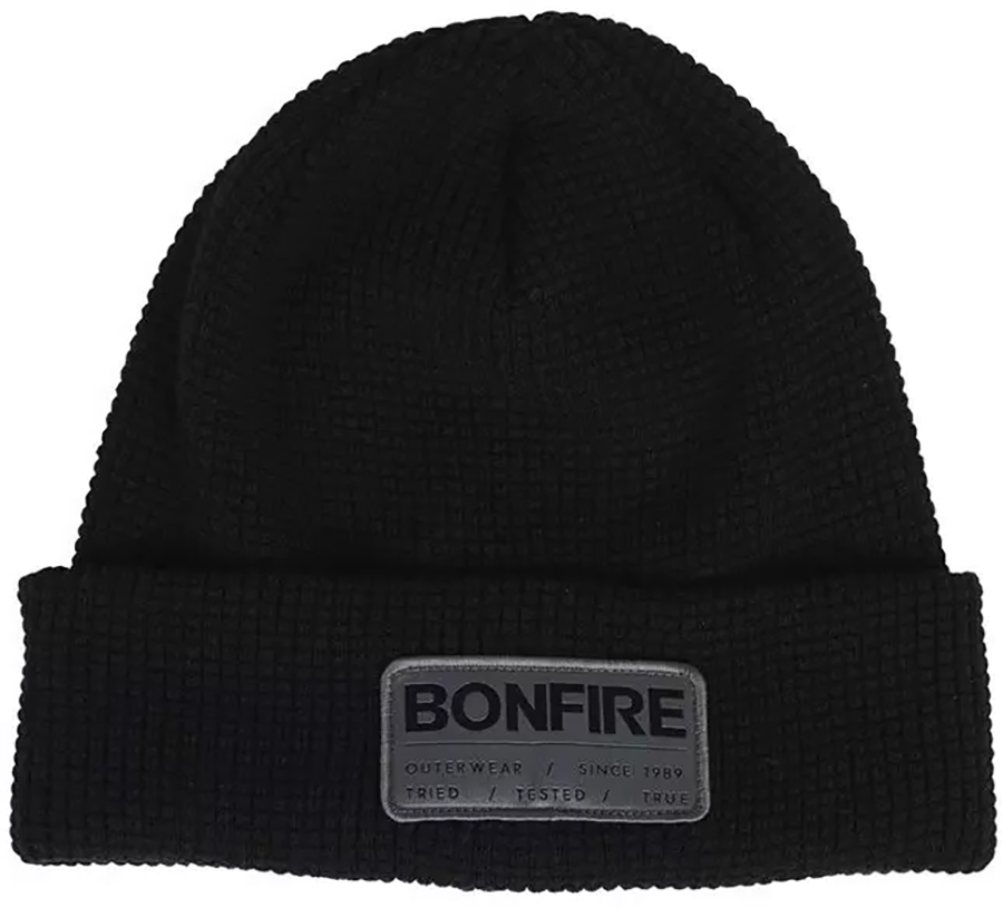 Bonfire Angle Cuffed Waffle Knit Beanie Hat