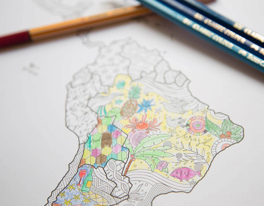 Awesome Maps Colouring Map Illustrated World Wall Map