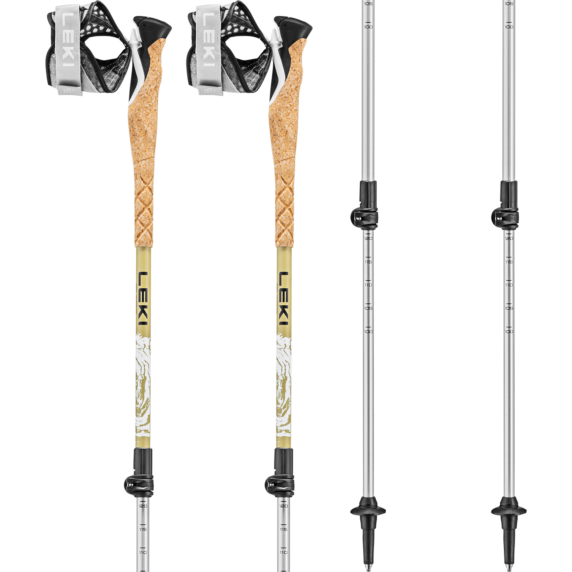 Trekking Poles Pack Adjustable Hiking Or Walking Sticks Strong Lightweight Aluminum Alloy Folding Trekking Pole Black J