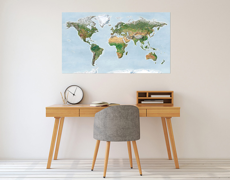 Awesome Maps Green Map Illustrated World Wall Map