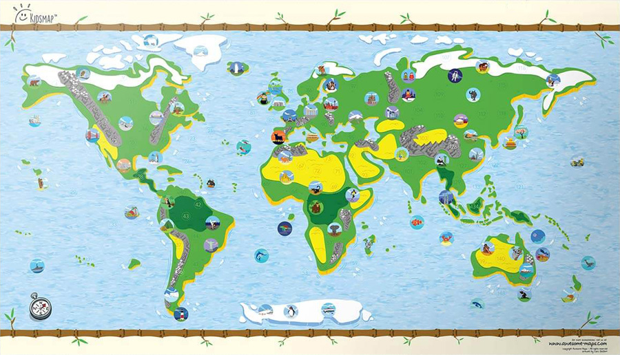 Awesome Maps Kids Map Poster Wall Map + Sticker Set