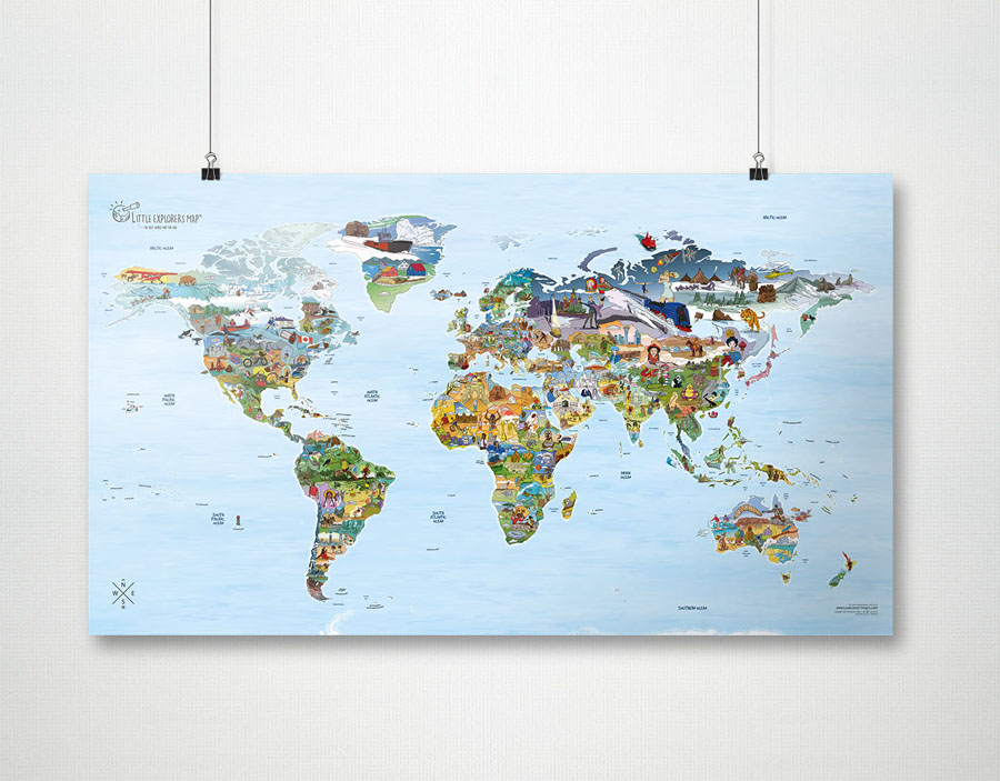 Awesome Maps Little Explorers Map Illustrated Poster Wall Map