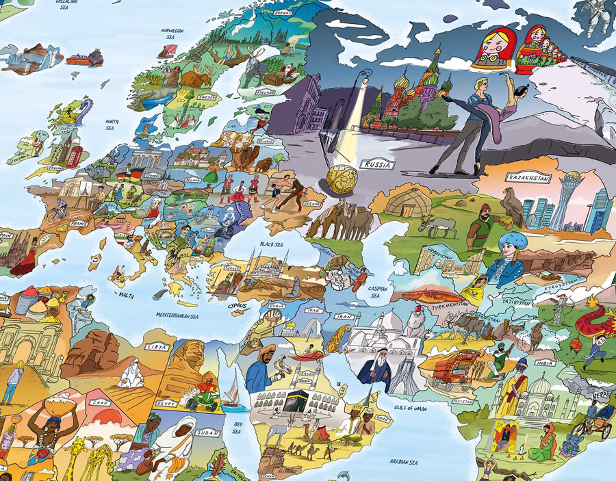 Awesome Maps Little Explorers Map Illustrated Poster Wall Map