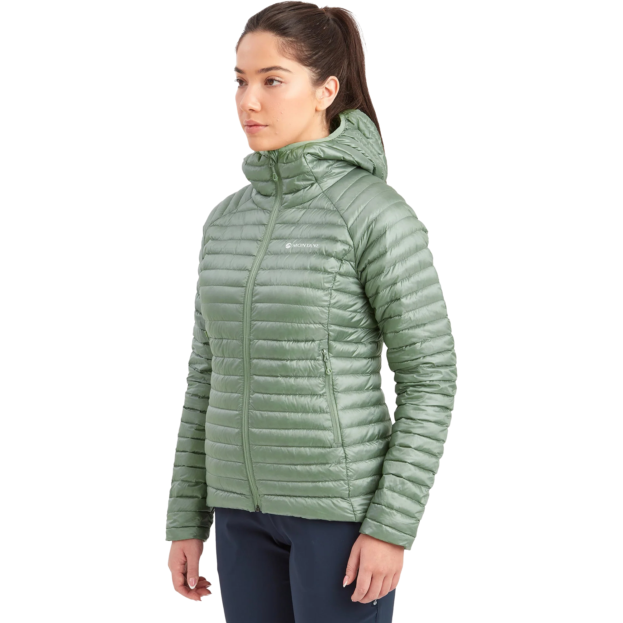 Packable hooded down outlet parka with vest inset