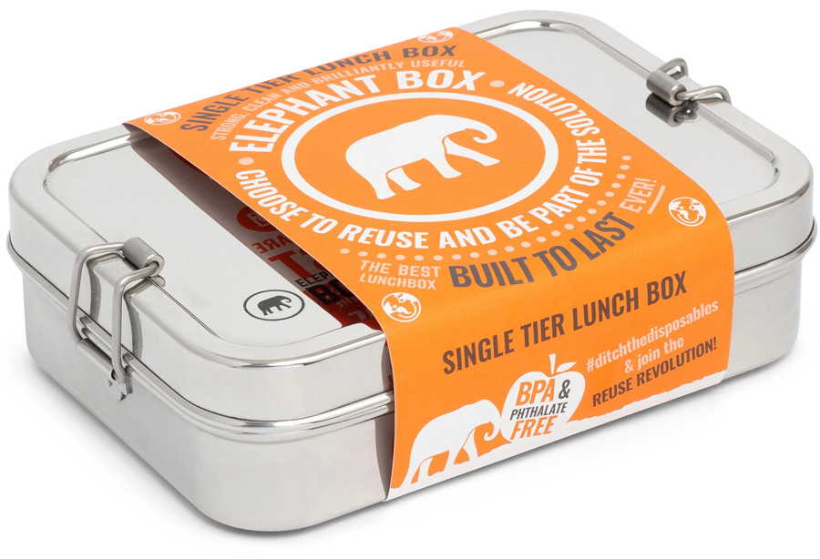 Elephant Box Single Tier Lunch Box Stainless Steel Food Container
