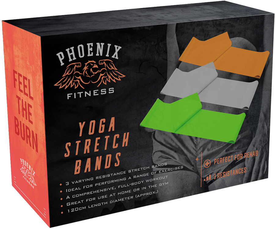 Phoenix Fitness Yoga Stretch Flat Resistance Band Kit