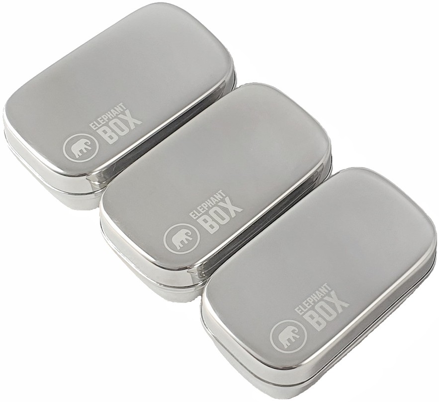 Elephant Box Mini Snack Pod Trio Stainless Steel Food Containers