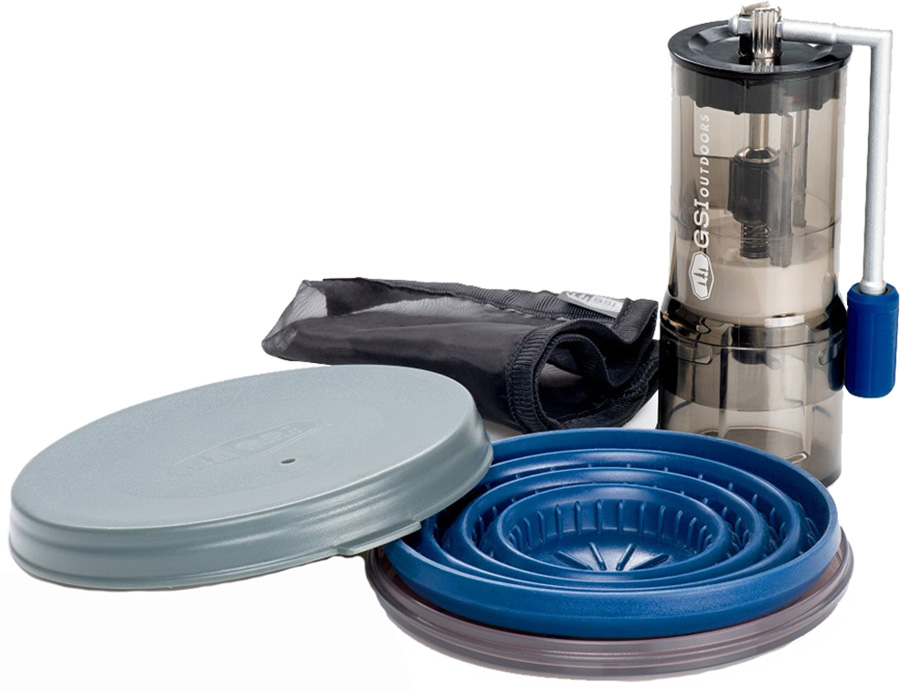 GSI Outdoors Javagrind Pourover Set Camping Coffee Grinder & Filter