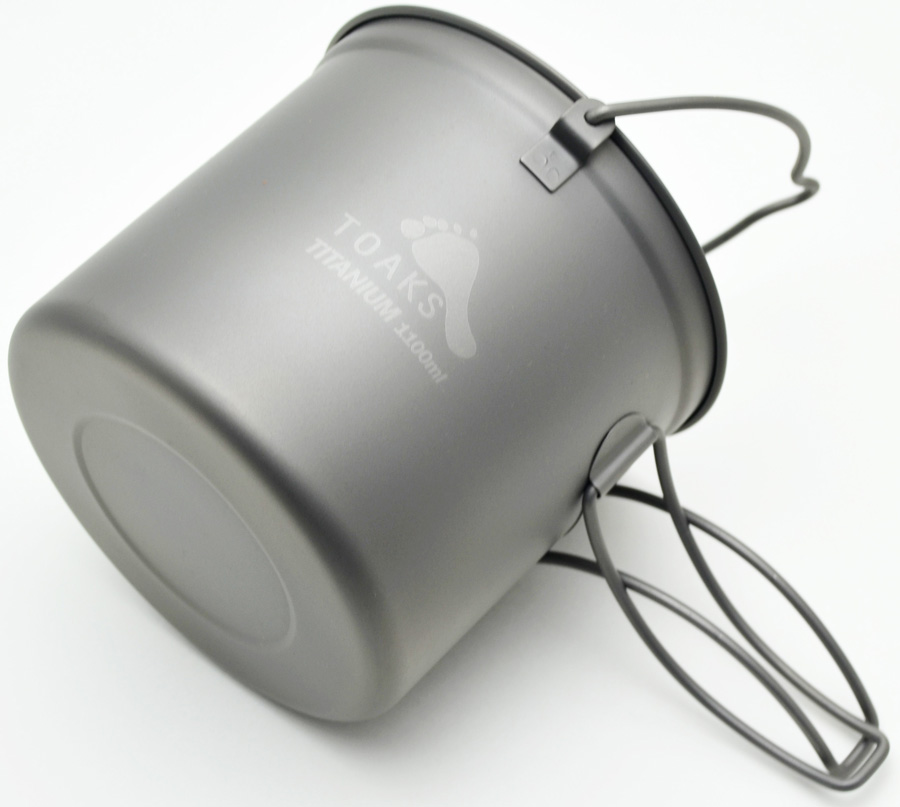 Toaks Titanium Pot + Bail Handle POT-1100-BH Ultralight Camping Cookware