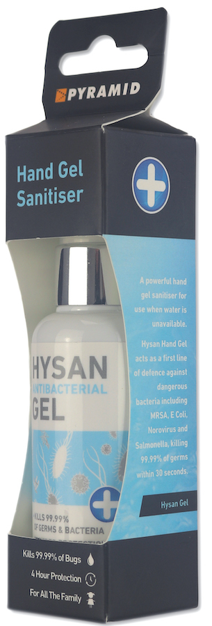 Pyramid Hysan Hand Sanitiser Gel Antibacterial Travel Protection