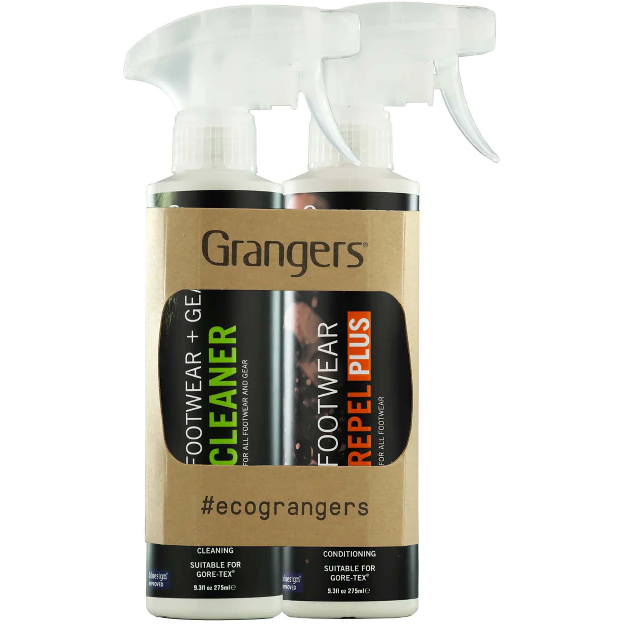 Grangers Footwear & Gear Cleaner + Footwear Repel Plus Spray-On Shoe Cleaner