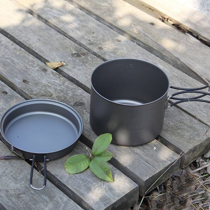 Toaks Titanium Pot With Pan CKW-1600 Ultralight Camping Cookware
