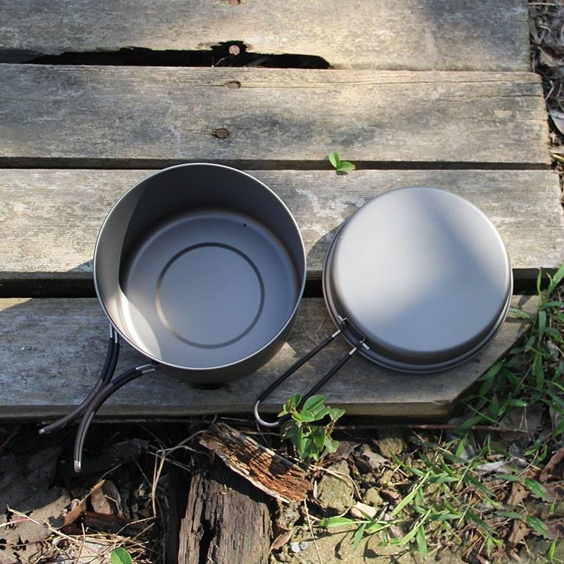 Toaks Titanium Pot With Pan Ultralight Camping Cookware