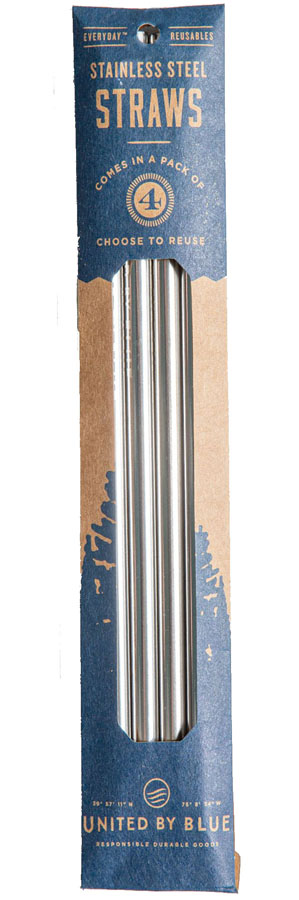 United By Blue Straw Pack Stainless Steel Straw & Cleaner Kit