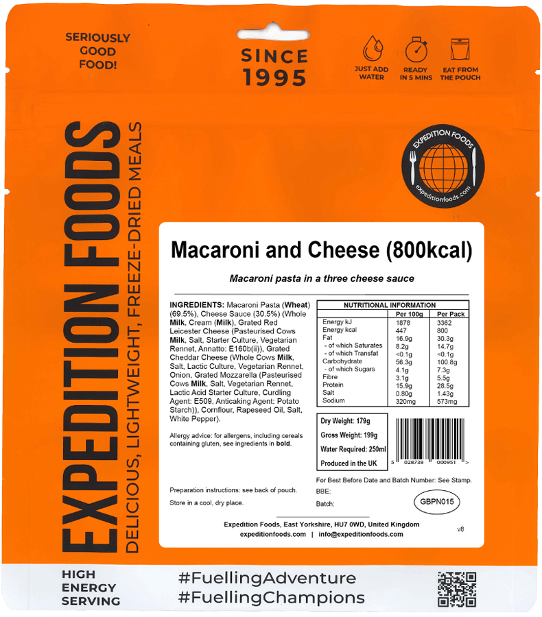 Expedition Foods Macaroni & Cheese Camping & Hiking Meal