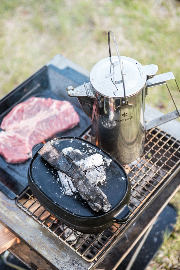 Snow Peak Grill Stainless Half Pro Firepit Accessory