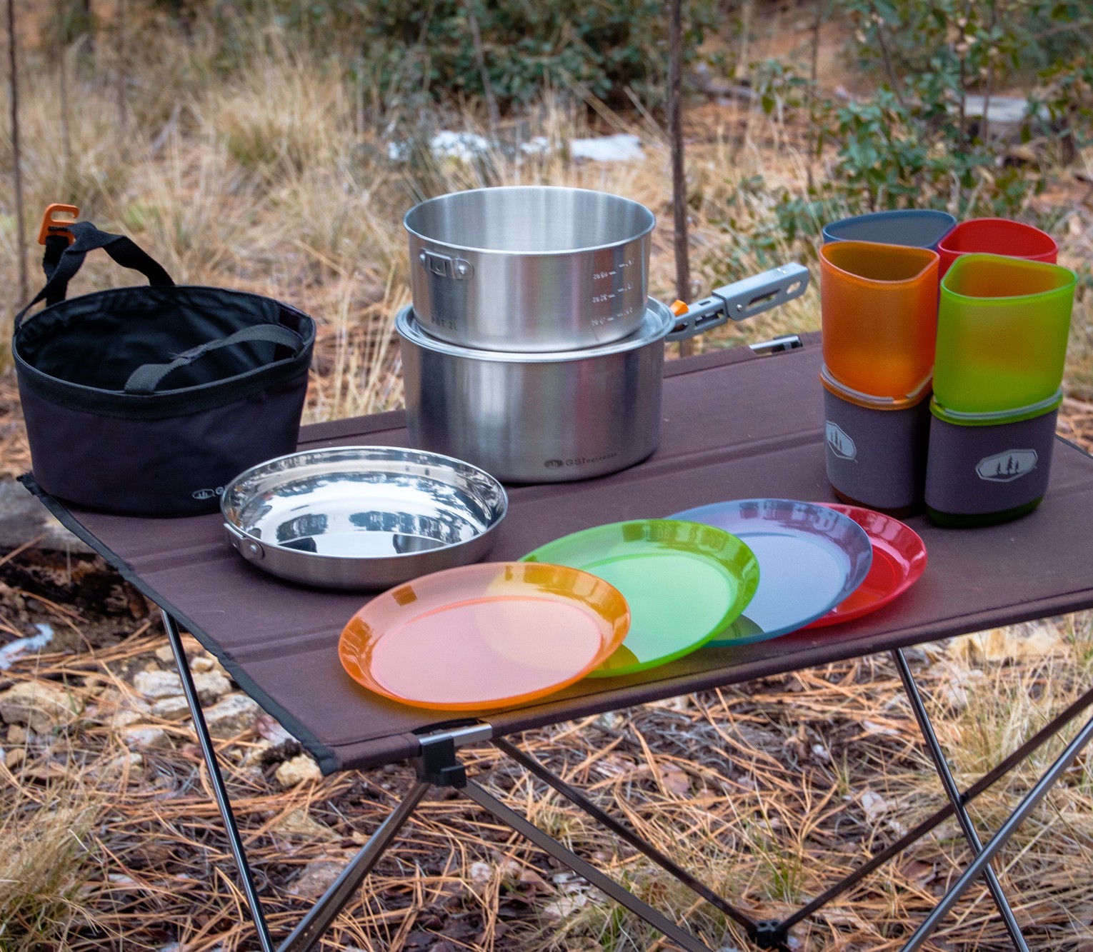 GSI Outdoors Glacier Stainless Camper Camping Cookware Set